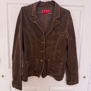 Vintage Y2K GLO Brown Corduroy Blazer Size XL